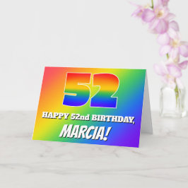 52番目の誕生日数々の:色付きレインボーパターン# 52 カード