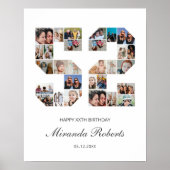 52番目の誕生日番号52カスタムフォトコラージュ ポスター (正面)