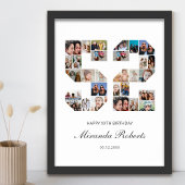 52番目の誕生日番号52カスタムフォトコラージュ ポスター