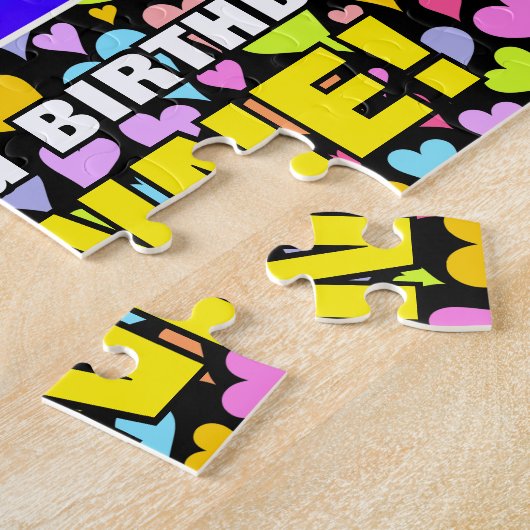 52番目の誕生日—おもしろい、愛するハートシェイプ+「52」 ジグソーパズル (側面)