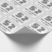 52番目の誕生日:インスパイアアールデコスタイル「52」 +名前 ラッピングペーパー (角)