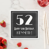52番目の誕生日~インスパイアアールデコルック"52",名前 スタンダードランチョンナプキン (インサイチュ)