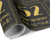 52番目の誕生日~インスパイアアールデコルック"52",名前 ラッピングペーパー (ロールコーナー)