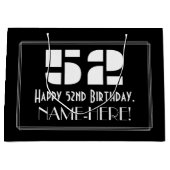 52番目の誕生日～インスパイアアールデコルック"52" +名前 ラージペーパーバッグ (正面)