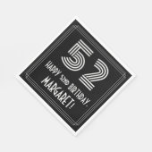 52番目の誕生日:インスパイアアールデコ検索"52" +名前 スタンダードランチョンナプキン (角)