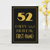 52番目の誕生日-インスパイアアールデコ検索「52」 & Name カード (黄色い花)
