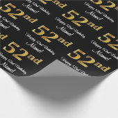 52番目の誕生日:エレガント豪華なフェイク金ゴールドルック# ラッピングペーパー (角)