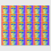 52番目の誕生日: カラフル、おもしろいレインボーパターン# 52 ラッピングペーパー (フラット)