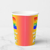 52番目の誕生日: カラフル、おもしろいレインボーパターン# 52 紙コップ (右)