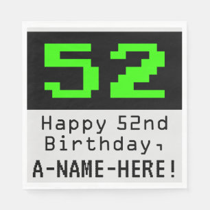 52番目の誕生日- Nerdy / オタク系のスタイル「52」と名前 スタンダードランチョンナプキン