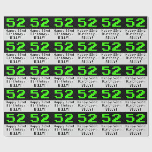 52番目の誕生日:Nerdy/オタク系のスタイル「52」と名前 ラッピングペーパー