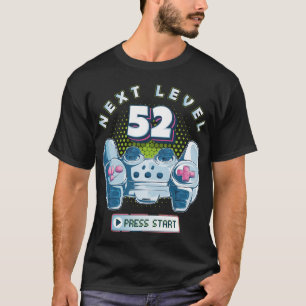 52誕生日ゲーマー次レベル52ゲーミングコントローラー Tシャツ