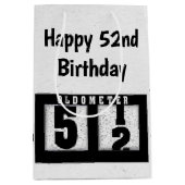 52誕生日ブラックオドメータ ミディアムペーパーバッグ (正面)