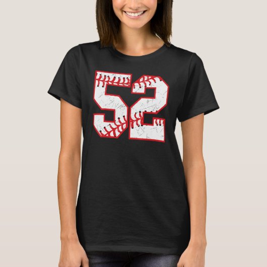 52誕生日野球テーマデイパーティーお祝い Tシャツ (正面)