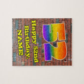52誕生日:おもしろいグラフィティインスパイアレインボー52 ジグソーパズル (横)
