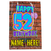 52誕生日:おもしろい、アーバングラフィティインスパイアルック ミディアムペーパーバッグ (正面)