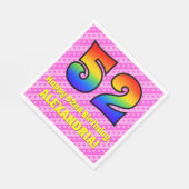 52誕生日:ピンクストライプのハート、レインボー# 52 スタンダードランチョンナプキン (角)