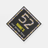 52誕生日:フローラ花数名前をカスタムする スタンダードランチョンナプキン (角)