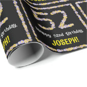 52誕生日:フローラ花数名前をカスタムする ラッピングペーパー (ロールコーナー)