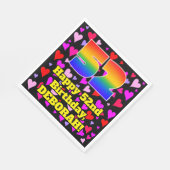 52誕生日:愛するハートパターン、虹# 52 スタンダードランチョンナプキン (角)