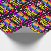 52誕生日：愛するハートパターン、虹# 52 ラッピングペーパー (角)