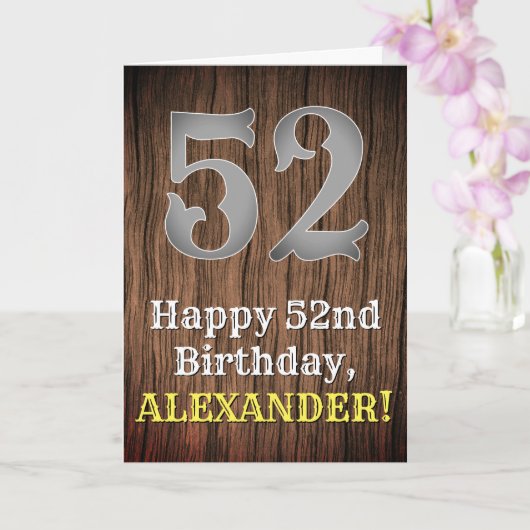 52誕生日: Country インスパイア Western Look, Name カード (蘭)