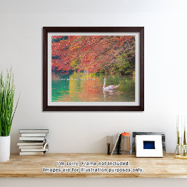 [520] Autumn Pond – Swan Gliding Through Colors ジグソーパズル