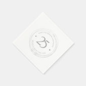 525周年記念結婚シルバー・サークル・フレーム スタンダードカクテルナプキン (角)