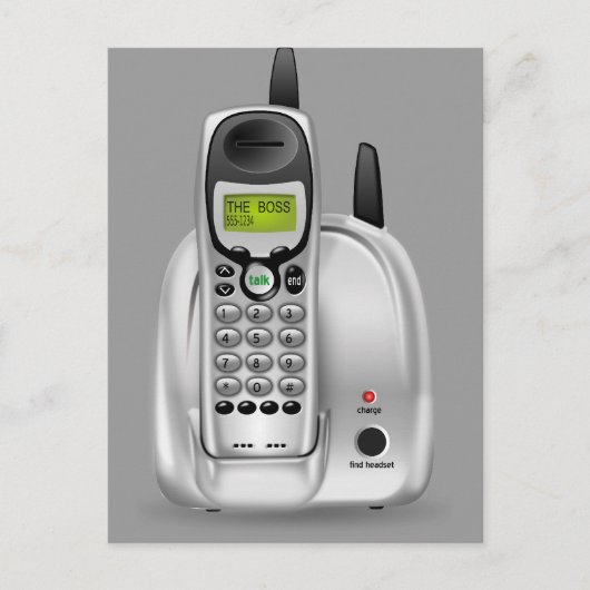 52-Free-3d-Cordless-Phone-Clipart-Illustration ポストカード (正面)