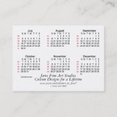 52 Janzの名刺による週2017の白のカレンダー 名刺 (裏面)