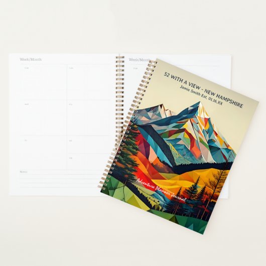 52 With A View New Hampshire Mountain Peaks Summit プランナー手帳 (ディスプレー)