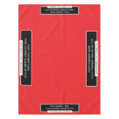 52"X70"トレードショーテーブルクロスのロゴ赤い白黒 テーブルクロス (正面)