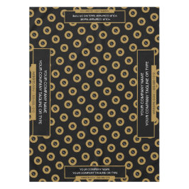 52"X70"トレードショーテーブルクロスのロゴ金ゴールドとブラック テーブルクロス