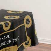 52"X70"トレードショーテーブルクロスのロゴ金ゴールドとブラック テーブルクロス (インサイチュ)