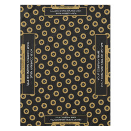 52"X70"トレードショーテーブルクロスのロゴ金ゴールドとブラック テーブルクロス