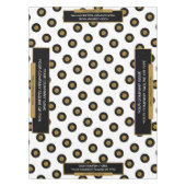 52"X70"トレードショーテーブルクロスのロゴ金ゴールドホワイト テーブルクロス (正面)