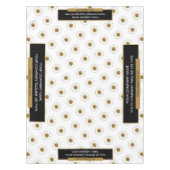 52"X70"トレードショーテーブルクロスのロゴ金ゴールドホワイト テーブルクロス (正面)