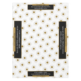 52"X70"トレードショーテーブルクロスのロゴ金ゴールドホワイト テーブルクロス