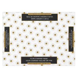 52"X70"トレードショーテーブルクロスのロゴ金ゴールドホワイト テーブルクロス