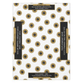 52"X70"トレードショーテーブルクロスのロゴ金ゴールドホワイト テーブルクロス (正面)