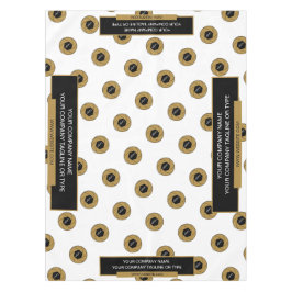 52"X70"トレードショーテーブルクロスのロゴ金ゴールドホワイト テーブルクロス