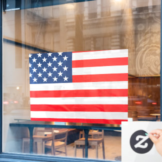 52" x 37.56" American Flag Window Cling ウィンドウサイン