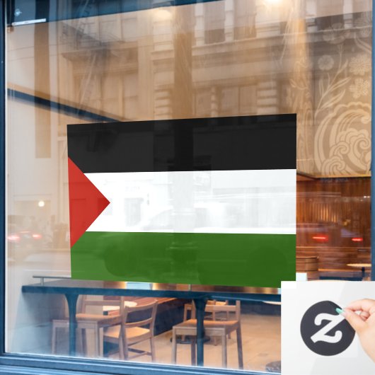 52" x 37.56" Palestine Flag Window Cling  ウィンドウサイン (カフェ窓)