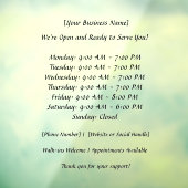 52" x 72" オープン営業時間 ウィンドウクリング ウィンドウサイン (シート3)