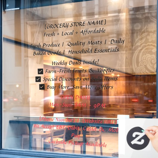 52" x 72" スーパー窓用シール ウィンドウサイン (カフェ窓)