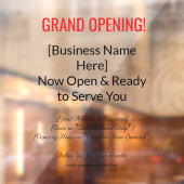 52" x 72" Grand Opening Window Cling  ウィンドウサイン (シート2)