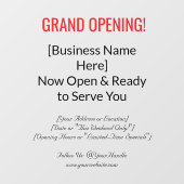 52" x 72" Grand Opening Window Cling  ウィンドウサイン (シート)