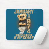 52 Year Old January 1974 Teddy Bear 52nd Birthday  マウスパッド (マウス)
