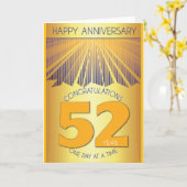 52 Year Sober Anniversary | Golden Ray 12 Step カード (黄色い花)