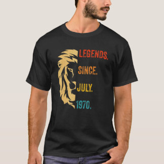 52 Years Old  Legend Since July 1970 52ndbirthday Tシャツ